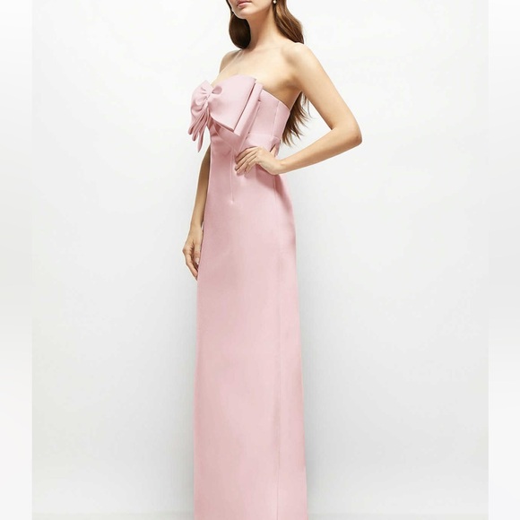 Alfred‎ Sung D859 Strapless Bow Column Gown Ballet Pink 8 - Picture 2 of 8